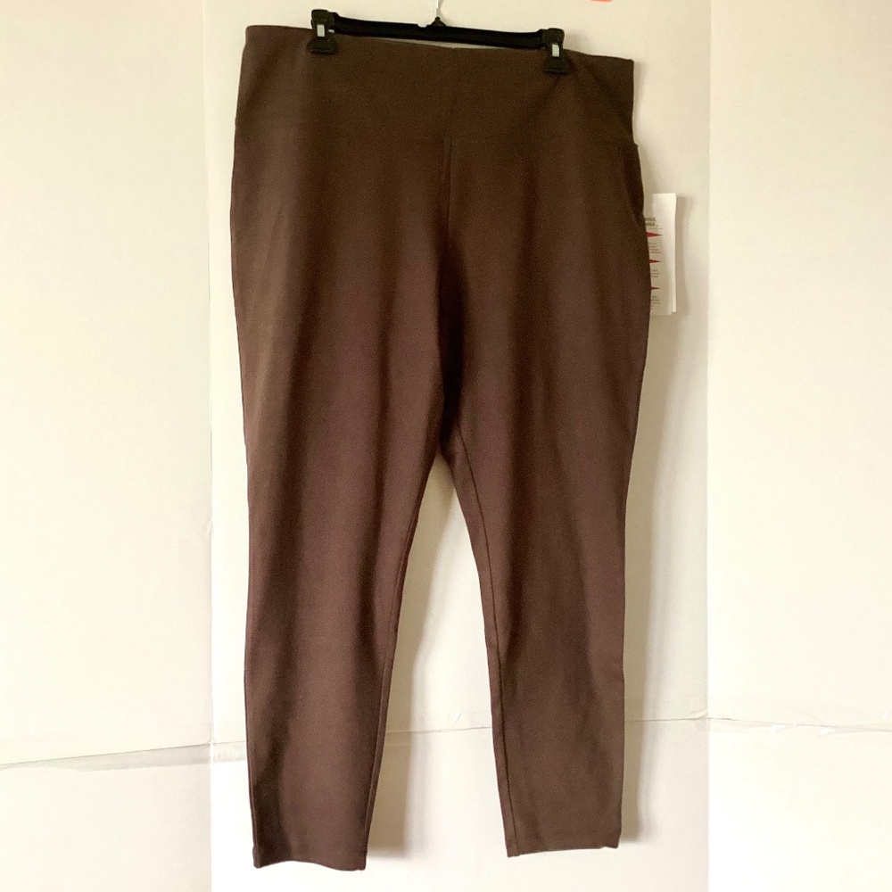Wicked by Women with Control Regular Prime Stretch Denim Leggings. 1X in Brown